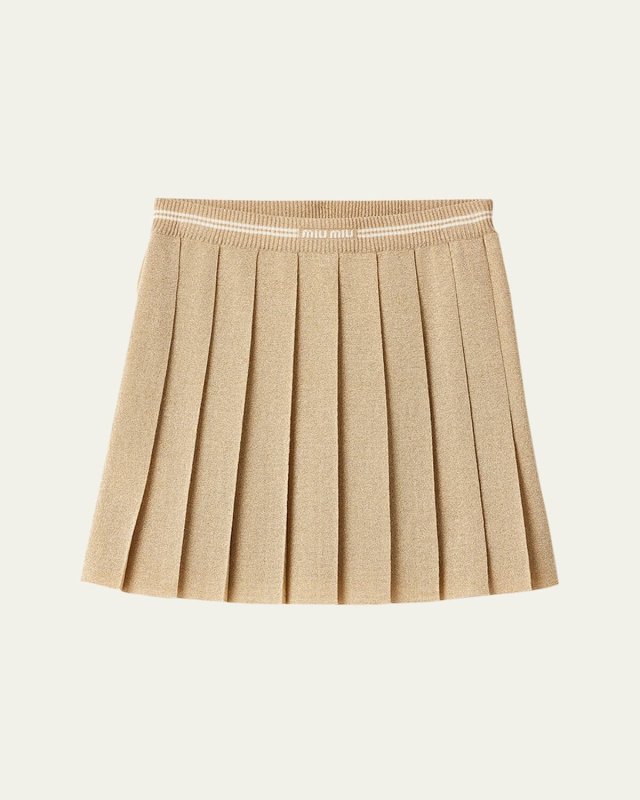 Metallic Pleated Mini Skirt